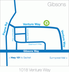 Gibsons Recycling Depot Map